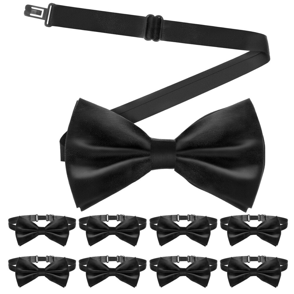 1733 40 Pcs Bow Ties Bulk, Black Pre-Tied Bow Ties, Tuxedo Bowtie Set